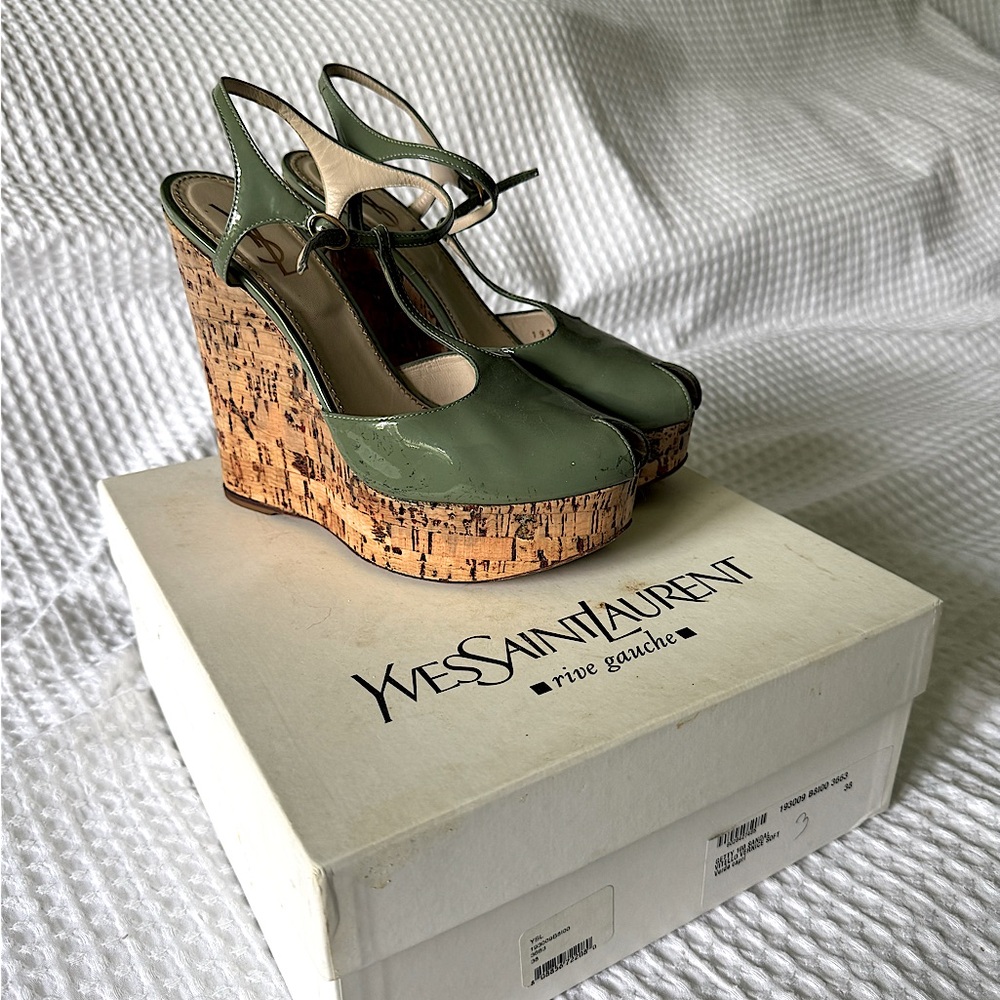 [YSL] Cork Wedges | 38